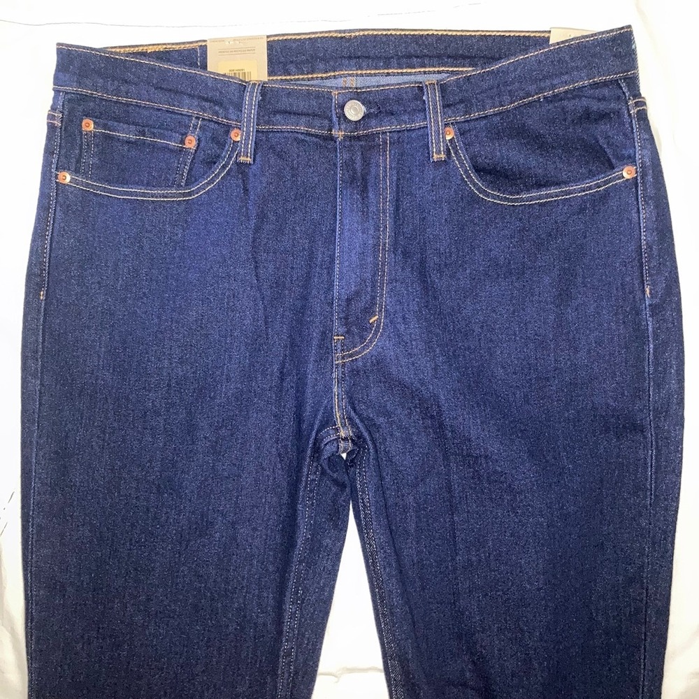 Levi's 514 Straight Jeans Mens 36x32 Large Stretch Dark Blue Denim Classic NWT - Picture 4 of 8